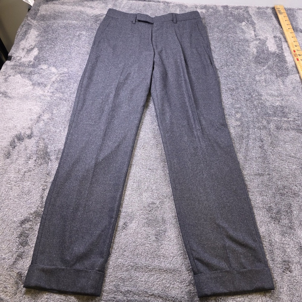 Polo Ralph Lauren Stretch Charcoal Wool Flannel Suit Trouser Pants Mens 32x30